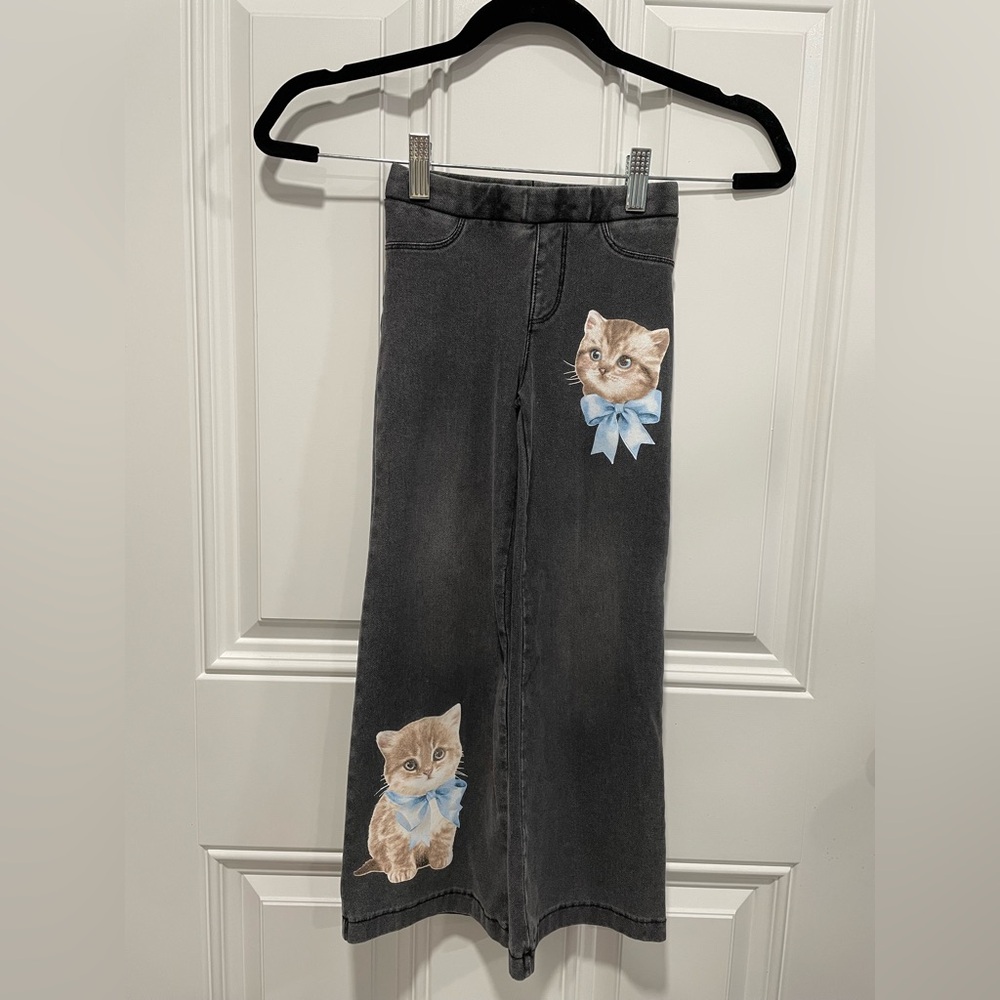 H&M Girls Wide Denim-Look Pants Size 6